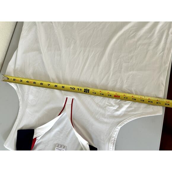 PUMA Volition V-Neck Tank Men’s XL White Blue Collar Red Accents - Picture 9 of 11